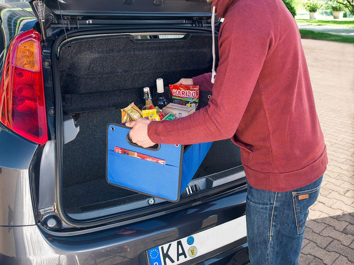 CB Präsentwerbung GmbH Kofferraumtasche aus Polyester mit stabilem Boden (blau - neutral) - Klappbox