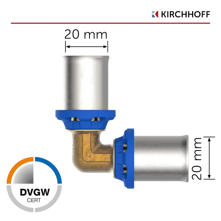 KIRCHHOFF | MSVR Rohr | 5er Set | Pressfitting 20 mm | Aluverbundrohr | für Heizung | Fussbodenheizu