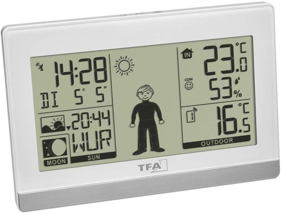 TFA Dostmann Funk-Wetterstation Weather Boy, 35.1159, Aussen-/Innentemperatur, Wettervorhersage, Mon
