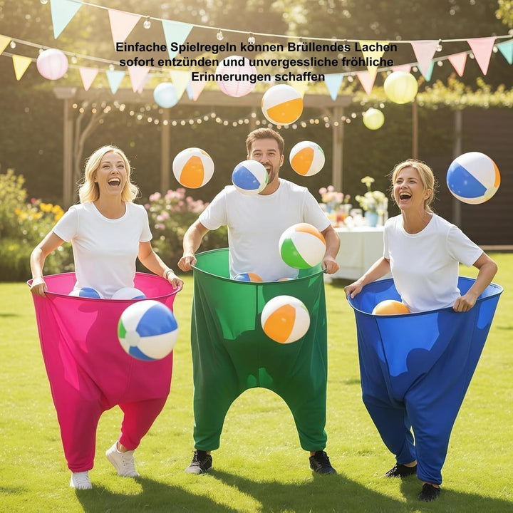 Oma-Hosen-Spiele für draussen,Granny Pants Wurfspiel, mit 4 × Hüpfbällen und 1 × Ballonpumpe, Jumbo-