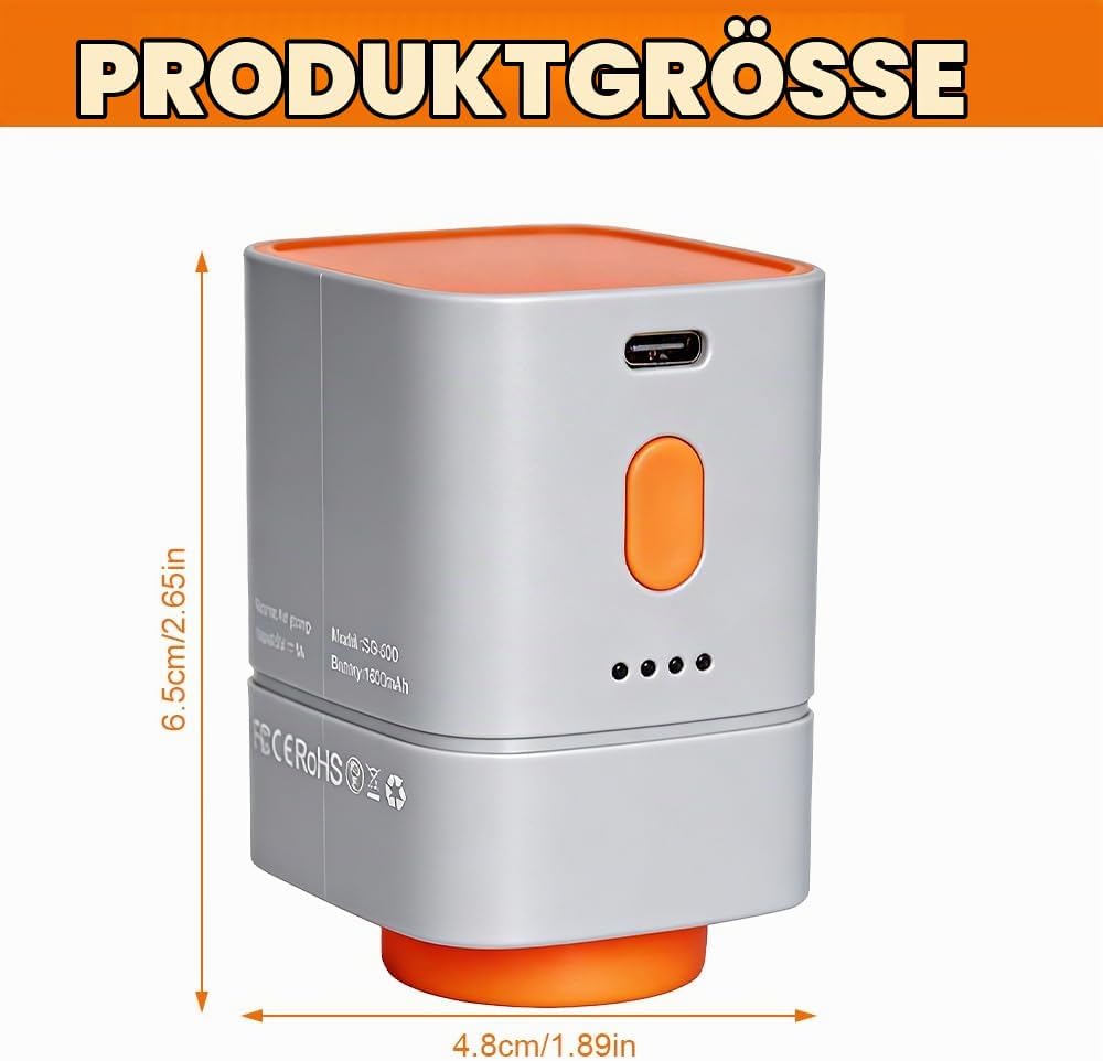 Kabellose Vakuumpumpe, Tragbare Elektrische Luftpumpe Grau, Grau