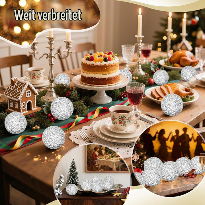 Mosaikkugeln Glas Solide Kugel 6 Stücke/6cm Spiegelglaskugel Knistern Bälle Couchtisch Satz Vasen Gr