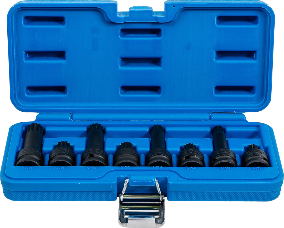 BGS 5381 | Kraft-Bit-Einsatz-Satz | 12,5 mm (1/2") | Innenvielzahn (für XZN) M12 - M18 | 8-tlg. 8-tl