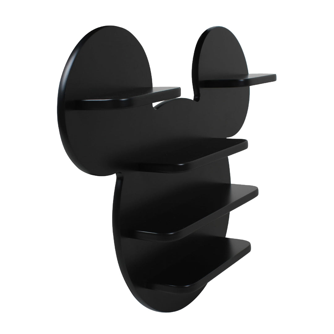 Disney Mickey Wall Shelf, 5 Storage Shelves, Black Finish, 50cmW X 8cmD X 43cmH Mickey Mouse Schwarz