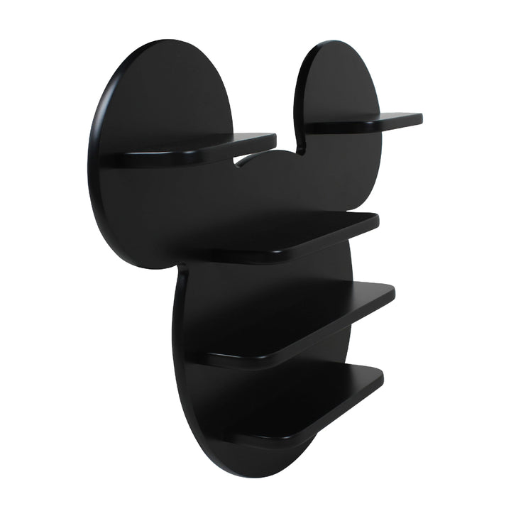 Disney Mickey Wall Shelf, 5 Storage Shelves, Black Finish, 50cmW X 8cmD X 43cmH Mickey Mouse Schwarz