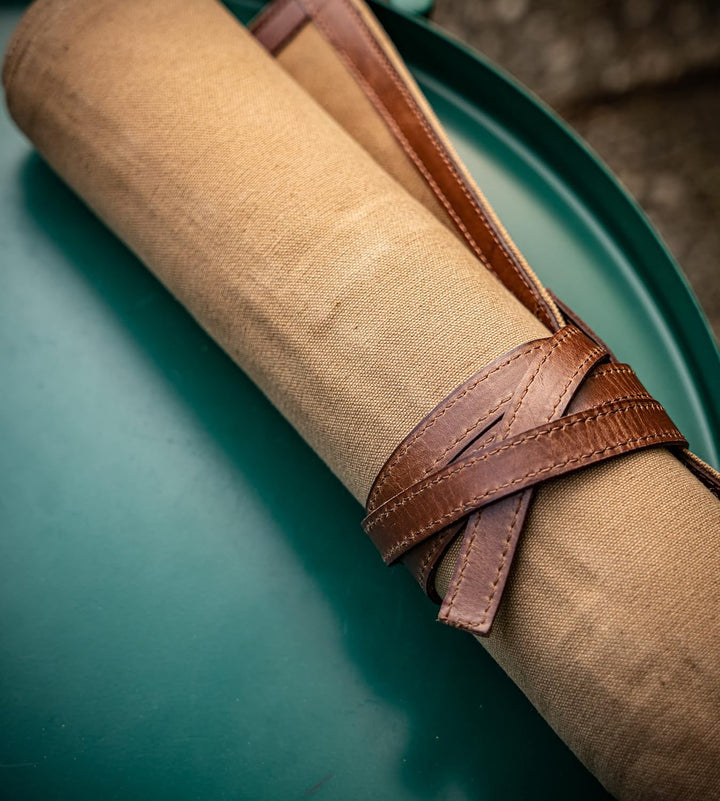 Angus Stoke Premium Messertasche für Kochmesser - Leder & Canvas Kochmesserrolle gross – Messer Tasc