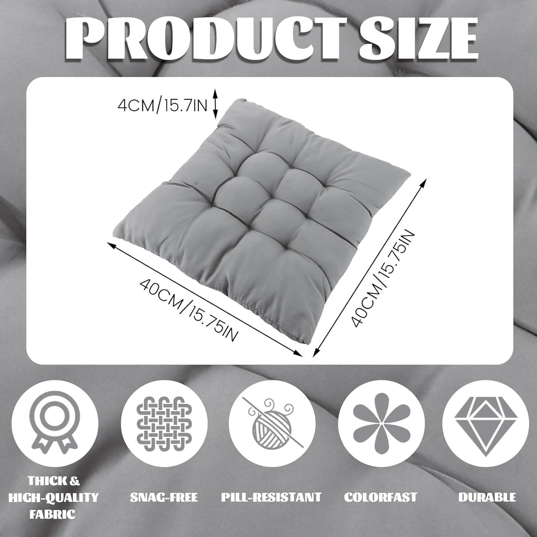 DAJAVE 8er Set Sitzkissen Stuhlkissen 40x40 cm – Memory Foam Sitzpolster Orthopädisch für Bürostuhl,