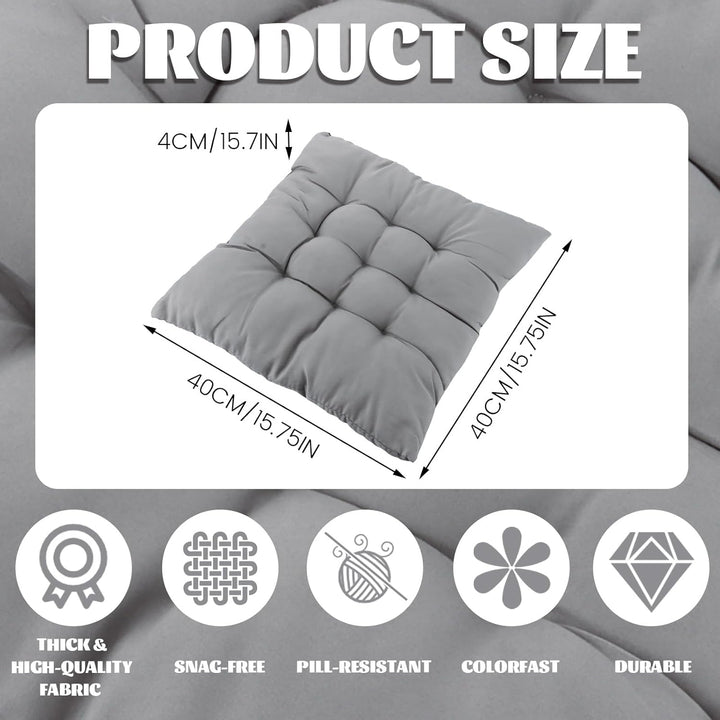 DAJAVE 8er Set Sitzkissen Stuhlkissen 40x40 cm – Memory Foam Sitzpolster Orthopädisch für Bürostuhl,