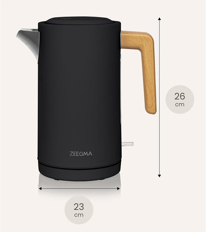 ZEEGMA KETLEE 1,7 L Kabelloser elektrischer Wasserkocher für Tee und Kaffee, 2200 Watt, Wasserstands