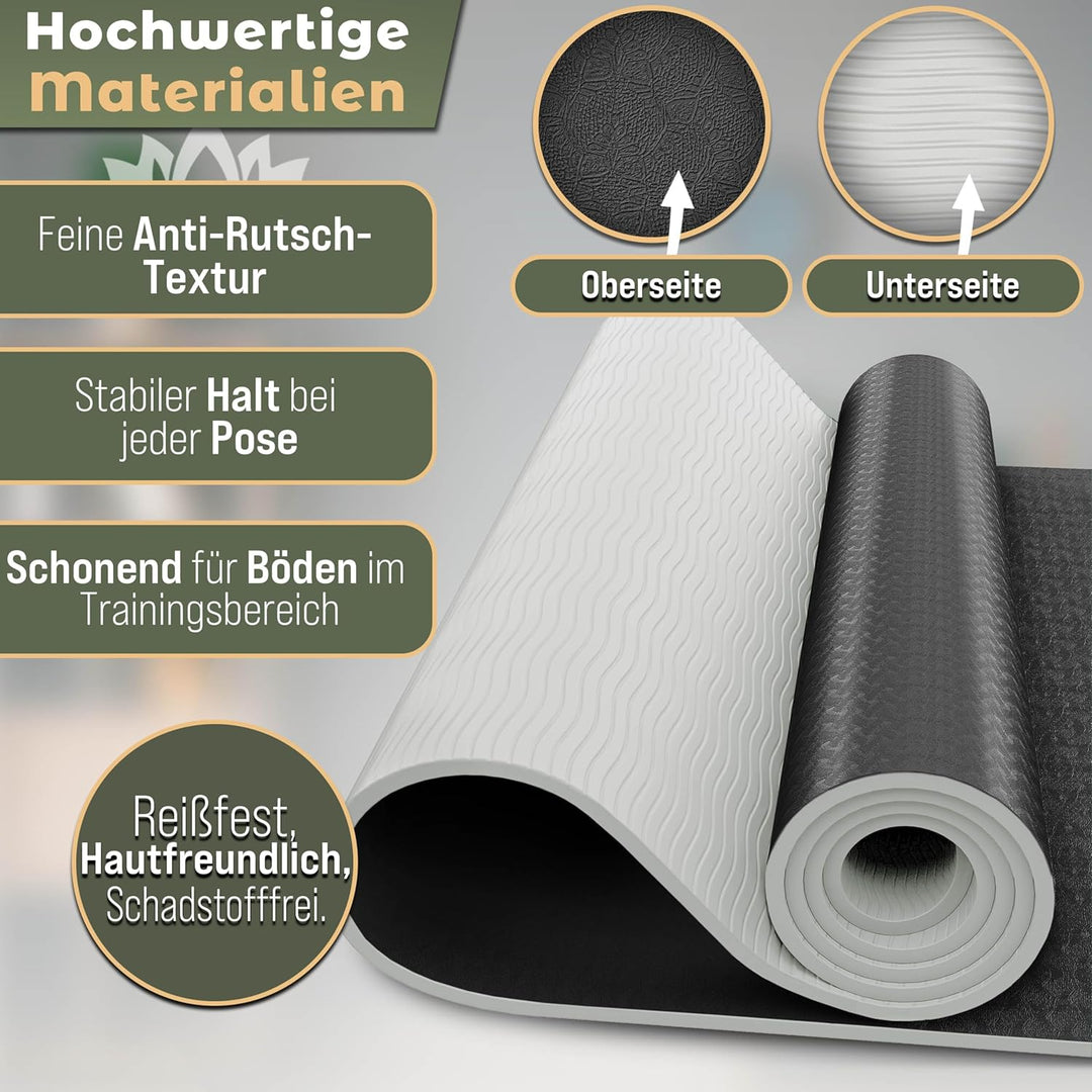 RE:SPORT Yogamatte Phthalatfrei | Gymnastikmatte rutschfest | Fitnessmatte schadstofffrei | Training