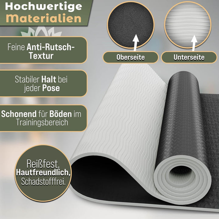 RE:SPORT Yogamatte Phthalatfrei | Gymnastikmatte rutschfest | Fitnessmatte schadstofffrei | Training