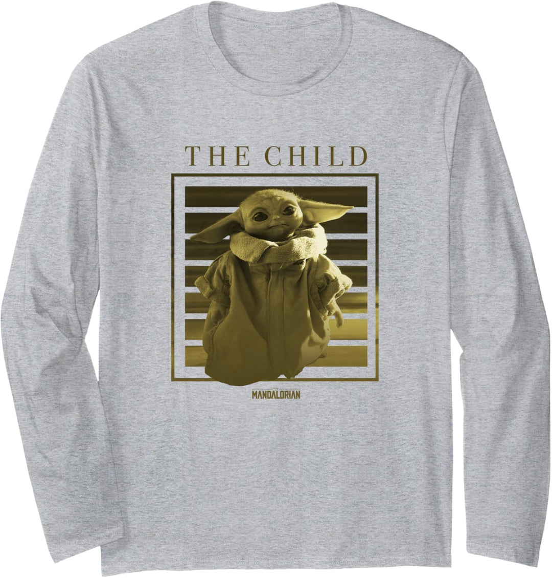 Star Wars The Mandalorian The Child Lined Portrait Poster Langarmshirt