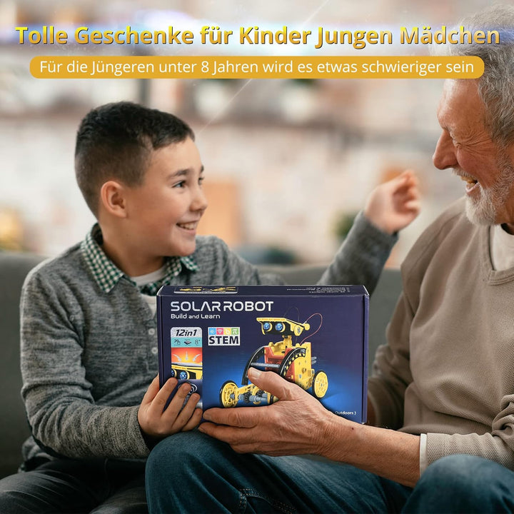 Solar Roboter Spielzeug ab 8 Jahre,OMWay 12-in-1 STEM Experimente für Kinder Alter 9 10 11 12,Konstr