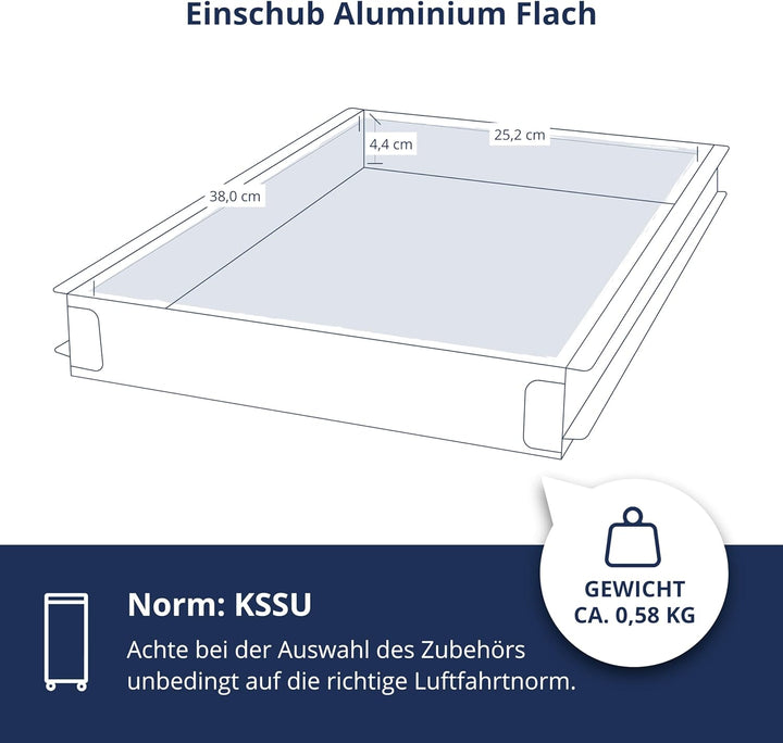 Einschub Aluminium Flach, Schublade, Schubkasten, Drawer, Zubehör für Flugzeugtrolleys, Airline Trol