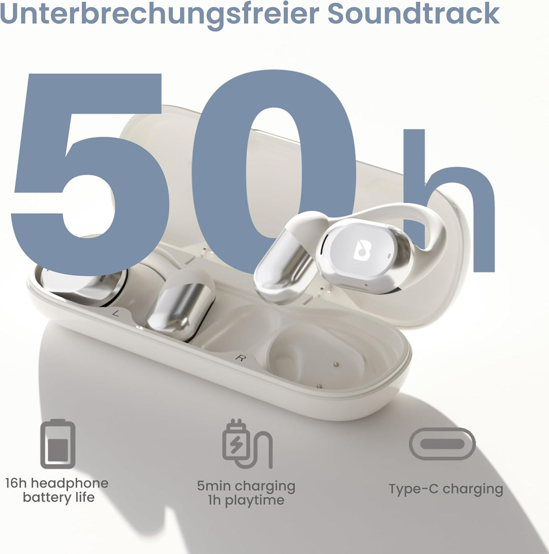 OPENBEAT 1 Open Ear Bluetooth 5.3 Kabellose Kopfhörer，50H+ Wiedergabe, leistungsstarker 16,5-mm-Tita