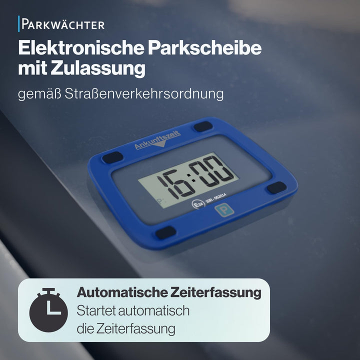Parkwächter V0 Digitale Parkscheibe mit 2 Scheibenadapter, entspricht der Strassenverkehrsordung, el