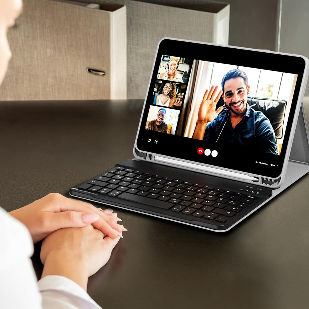 Hülle mit Tastatur für iPad Air 11 Zoll M3/M2, iPad Air 7 6 5 4 (2025/2024/2022/2020) 10,9 Zoll, Sof