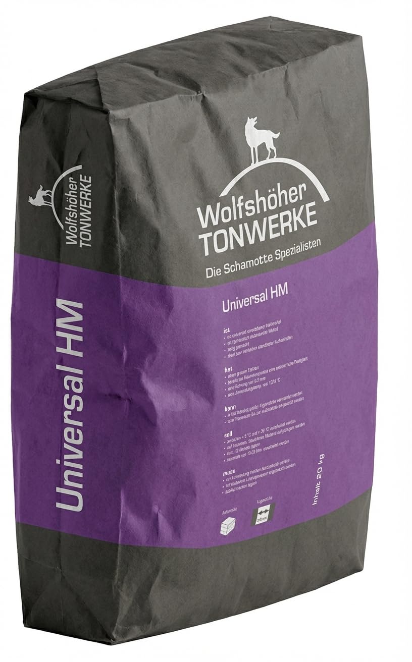 Feuerfester Haftmörtel Universal HM, 20 kg, Wolfshöher Tonwerke, Schamottemörtel hydraulisch abbinde