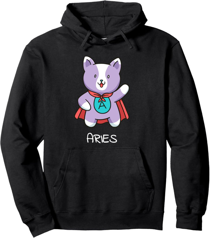 Widder Katze Sternzeichen Kawaii Astrologie Katzen Horoskop Pullover Hoodie