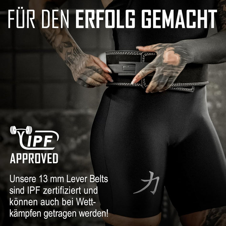 Strength Shop 13mm Lever Belt Gewichthebergürtel + Hebelschnalle, IPF-Zertifiziert für Wettkampf & C