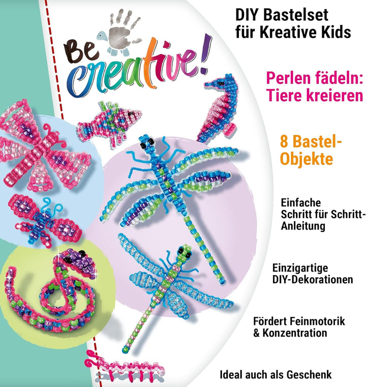 Ravensburger BeCreative Pearl Animals - Bastelset für Kinder ab 6 Jahre, Perlentiere basteln für Mäd