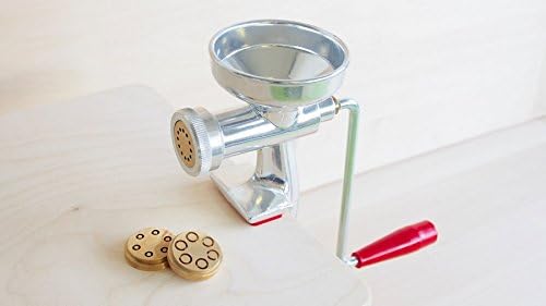 Nudelmaschine Manuell für Frische Hausgemachte Nudeln | mit 5 unterschiedlichen Düsen aus Messing fü
