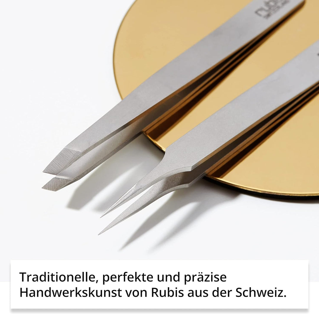 Rubis Splitterpinzette – Pinzette für Splitter, eingewachsene Haare und Mitesser – Spitzpinzette aus