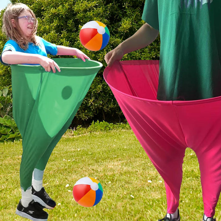 2 Stück Oma-Hosen-Terrassenspiel, Wurfspiel Outdoor, mit 4 × Hüpfbällen und 1 × Ballonpumpe, Jumbo-H