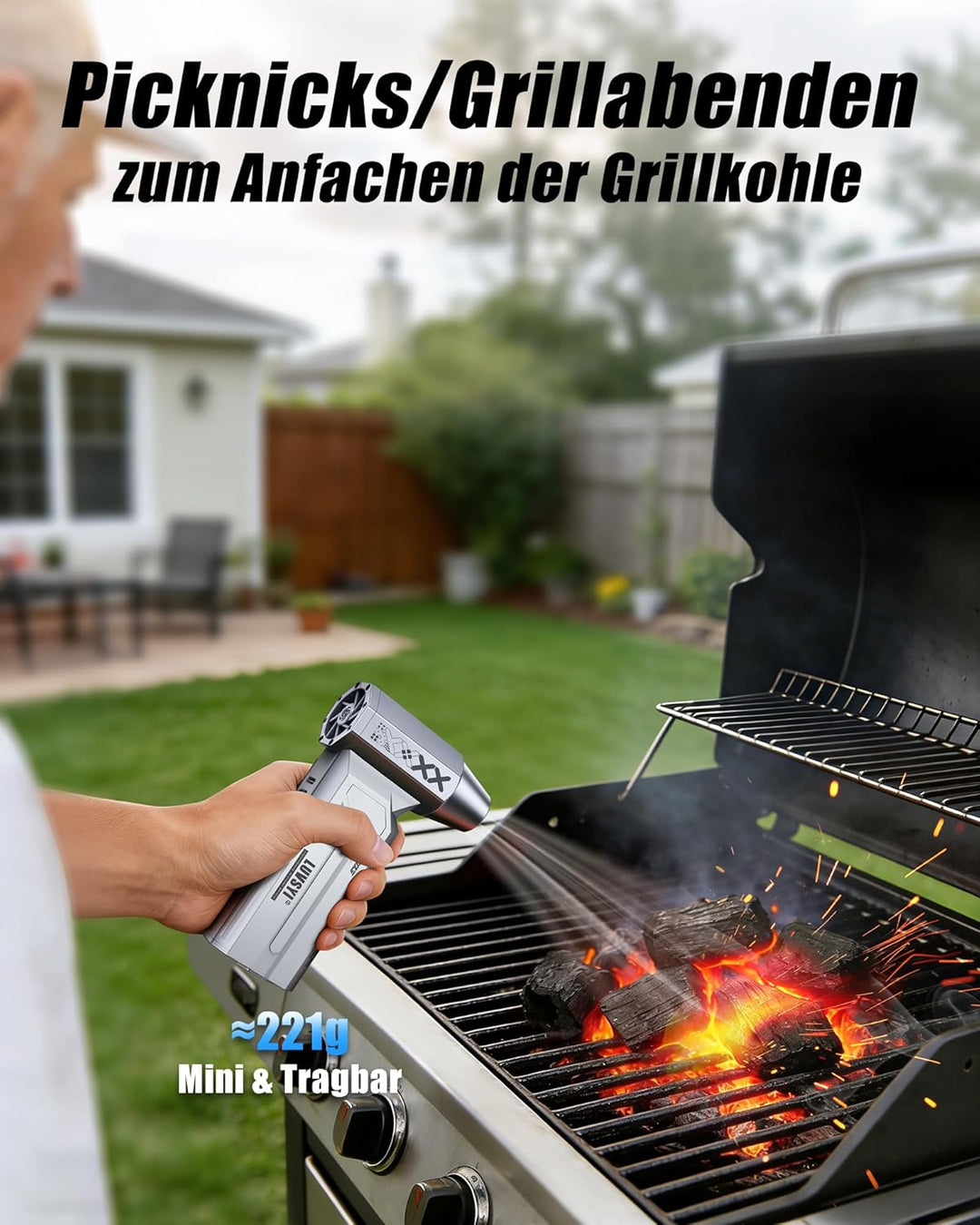 HAOFOYFUN Electric Air Duster, 150000RPM Elektrisches Staubgebläse Akku, 4-stufiges Hochleistungs-Lu