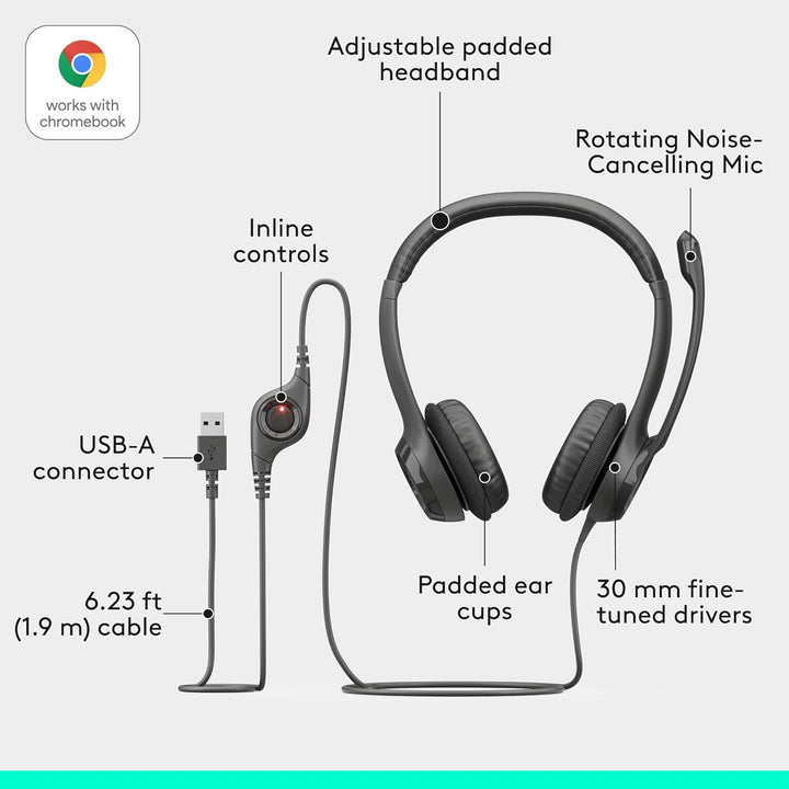 LOGITECH H390 USB Headset USB Headset H390, USB Headset H390