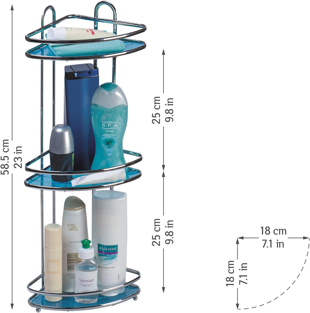 Tatkraft Kaiser | 10048 | Eckregal Badewanne, Dusche Eckregal | Stahl, Silber | Antibakteriell, Rost