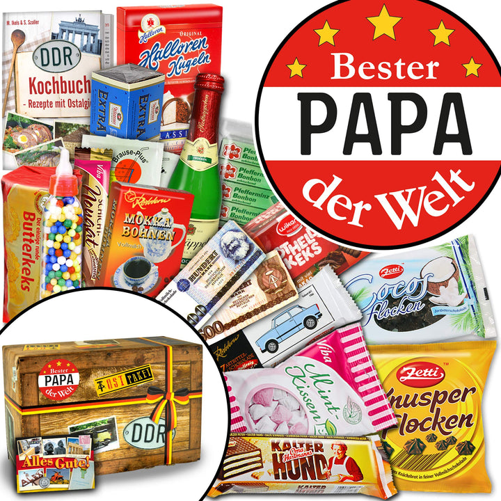 Geschenk bester Papa - Geburtstag Geschenk - Suessigkeiten DDR Suessigkeiten Box XXL, Suessigkeiten