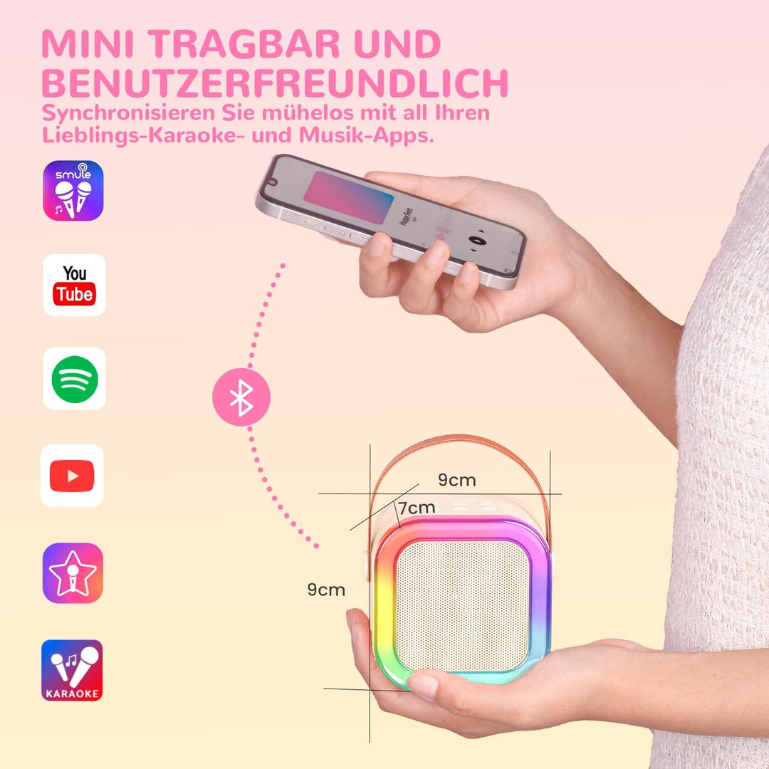 Karaoke Maschine Kinder mit 2 Karaoke Mikrofon Kinder: [Neueste] Mini Karaoke Maschine - Karaoke Anl