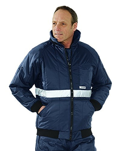 Planam Grösse XXL Herren Kühl-/Gefrierhaus Kühlhaus Blouson Marine Innenfutter rot Modell 5120 Marin