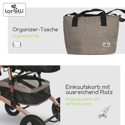 Lorelli Kinderwagen Alba 2 in 1 mit Liegeposition, Kombikinderwagen, Baby Buggy klein zusammenklappb