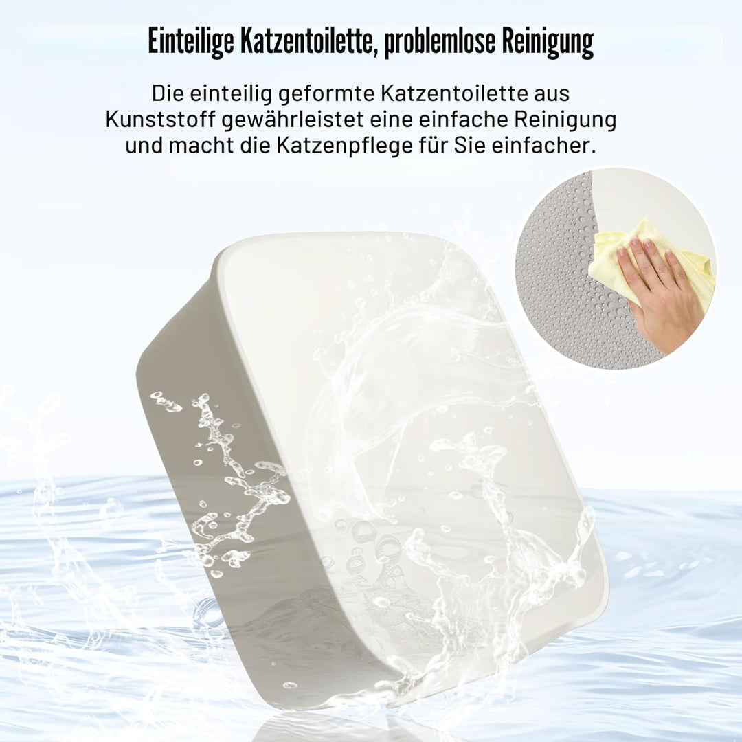 Suhaco Katzenklo Mit Hohem Rand Anti-Spritz Oben Einstieg 49 x 42 x 22 cm Leicht Zu Reinigen Katzent