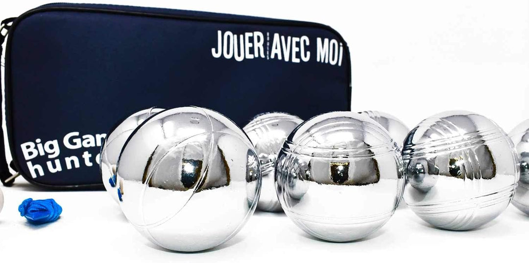 Big Game Hunters 8 Boules Set mit Rostschutz und Luxuriöser Tragetasche aus Segeltuch - Robustes 8 B