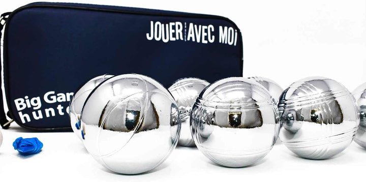 Big Game Hunters 8 Boules Set mit Rostschutz und Luxuriöser Tragetasche aus Segeltuch - Robustes 8 B