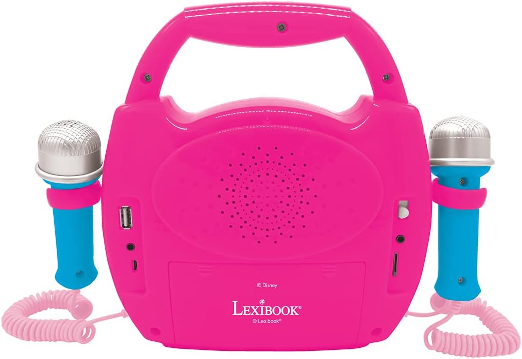 Lexibook, Disney Prinzessin, Tragbarer Karaoke-Digitalplayer für Kinder, Mikrofone, Lichteffekte, Bl