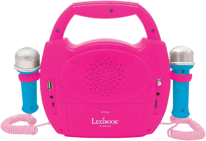 Lexibook, Disney Prinzessin, Tragbarer Karaoke-Digitalplayer für Kinder, Mikrofone, Lichteffekte, Bl