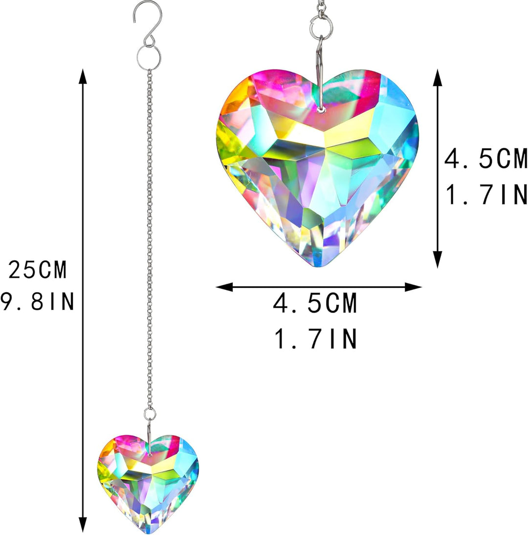 H&D HYALINE & DORA 50 mm Geometrie Kristall Herz Sonnenfänger Prismen Hängende Sonnenfänger mit Glas