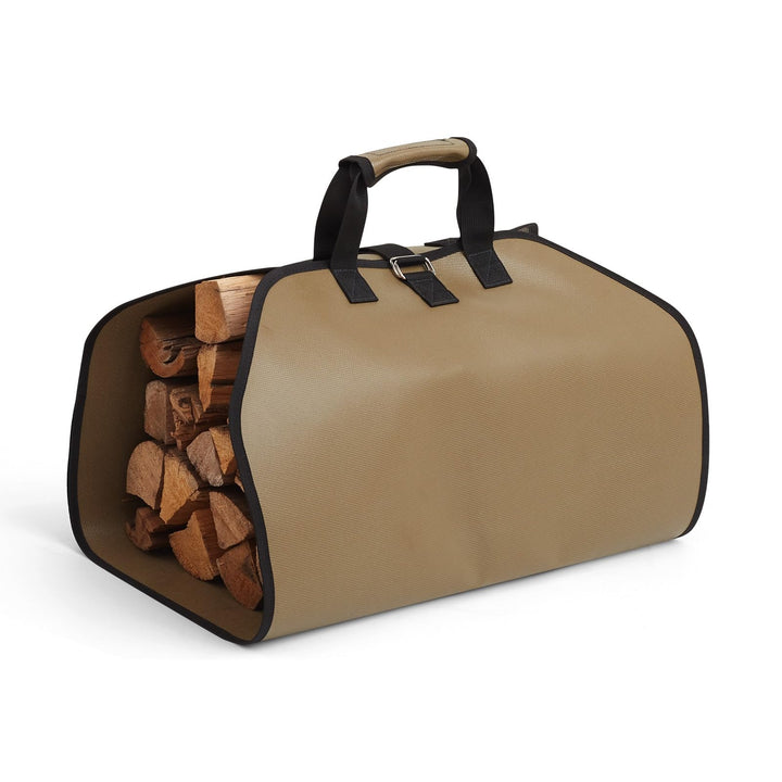 Brennholztasche und feuerfeste Kaminmatte, tolles Geschenk für die Hütte, grosse Brennholz-Tragetasc