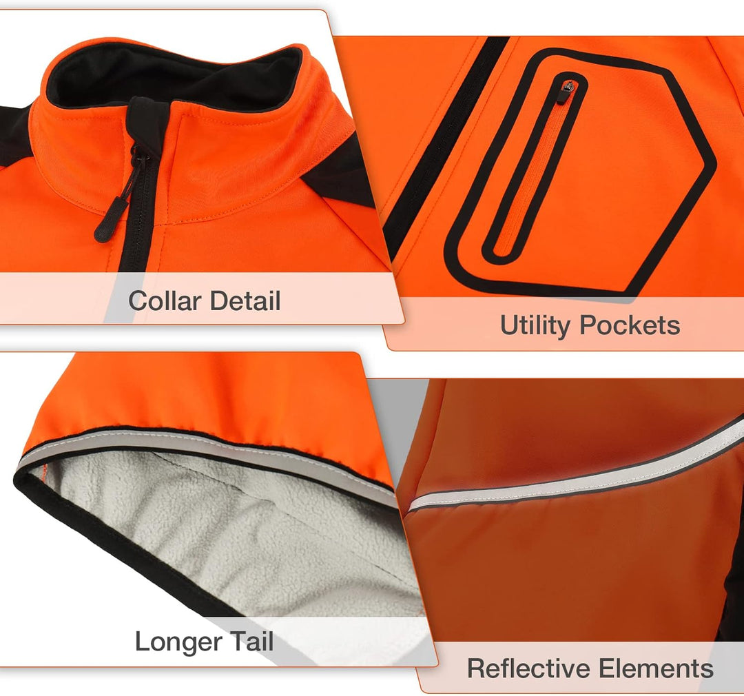 BERGRISAR Herren Fahrradjacke für Winter, Softshell Thermo Winddichte Wasserdicht Atmungsaktiv Radsp