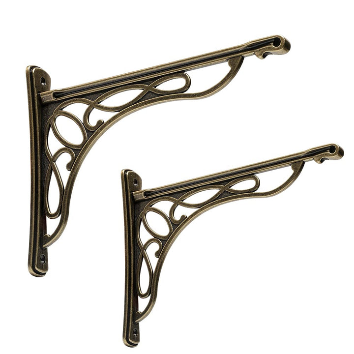 Regalhalterungen, Gusseisen, Metall, Corbels, Wand, 24,1 x 19,1 cm, 2 Stück Messing Antik-optik, Mes