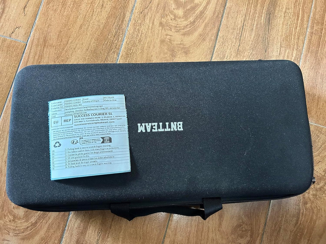 BNTTEAM Tragbares Angel-Spinnruten- und Rollen-Kombi-Set Kohlefaser-Fluoreszenz-Rutenspitze, mit Ang