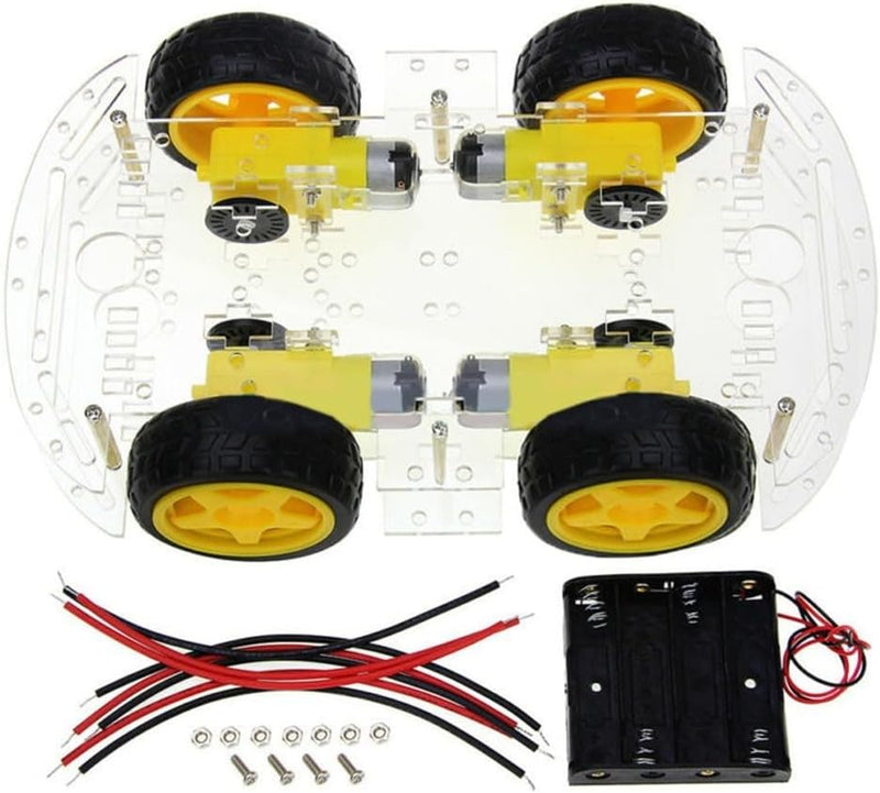 4WD Robot Smart Car Chassis Kits Auto mit Geschwindigkeits-Encoder für Arduino – Vier Reifen, Omni-W