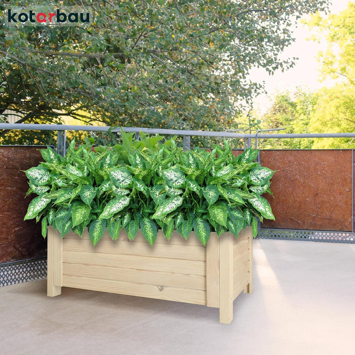 KOTARBAU® Blumenkasten - 79 x 39 x 30 cm - Pflanzkasten mit Vlies - Pflanzkübel gross aussen - Balko