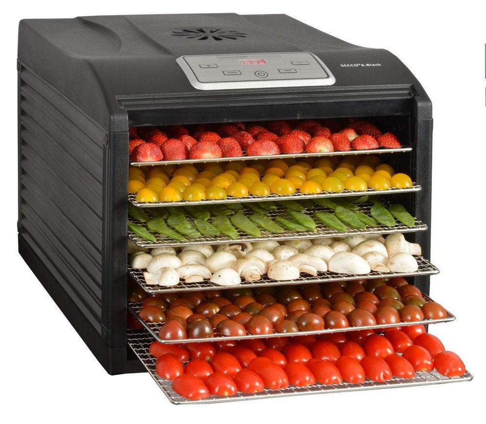 Obst und Gemüse Dörrgerät 6 Tabletts 500w - secco 6 black
