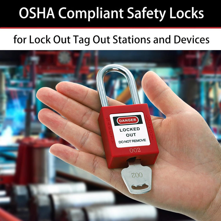 WUWEOT 10 Stück Lockout Tagout Schlösser, verschiedene rote Loto Safe Vorhängeschlösser, OSHA-Sicher