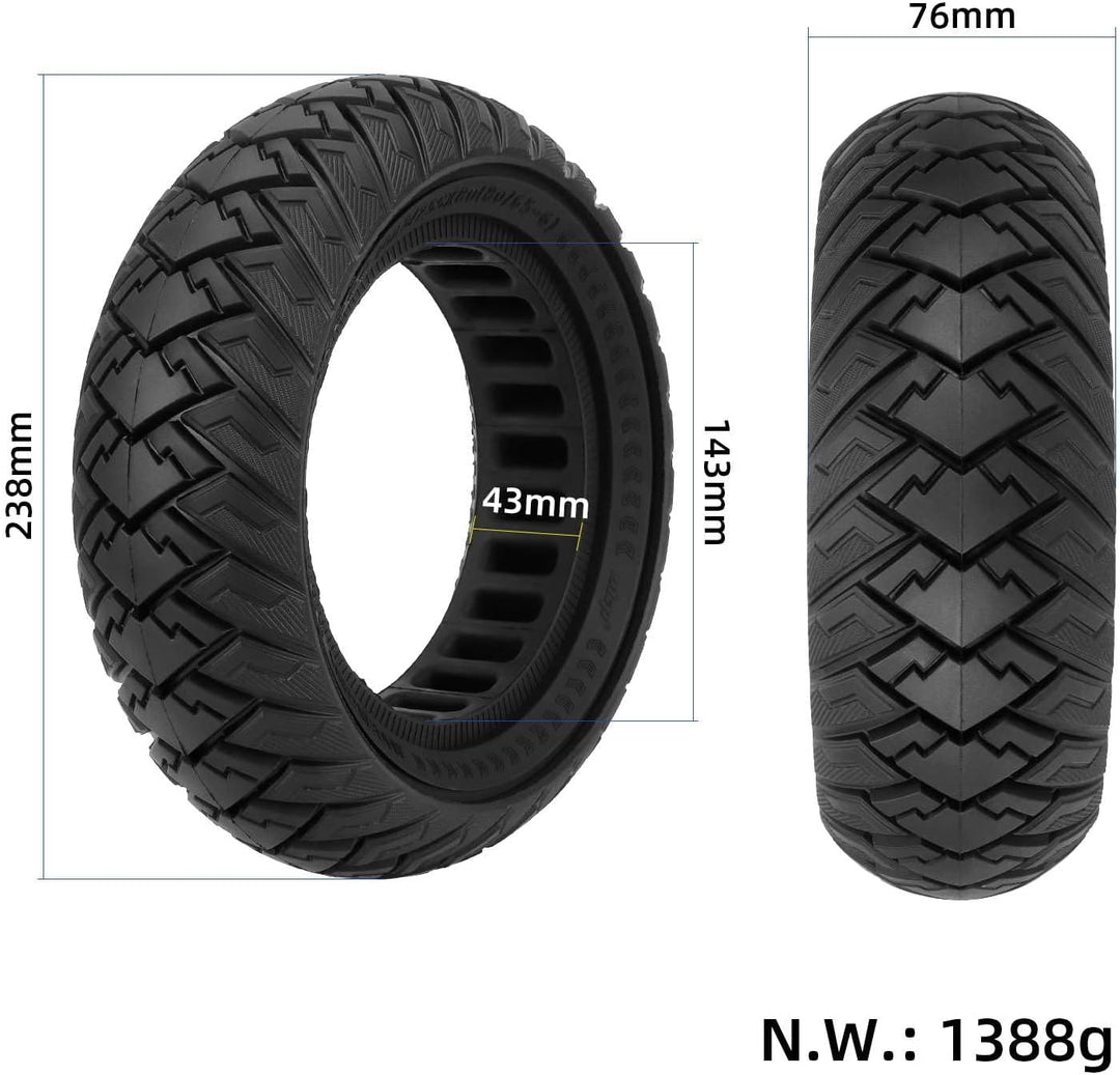 10x3/255x80 Off-Road Vollreifen,80/65-6 Anti-Rutsch Reifen für Dualtron Zero 10X/Kaabo Wolf Warrior/